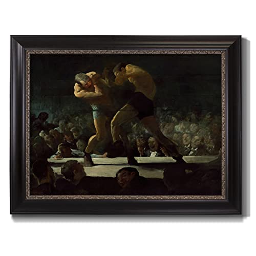 Renditions Gallery Canvas Wall Art Home Decorations Club Night Abstract Art Wall Hanging Prints by George Bellows for Bedroom Dining Living Room Office Home Kitchen Wall Decor - 23X32 - Ebony & Gold Framed - LT499