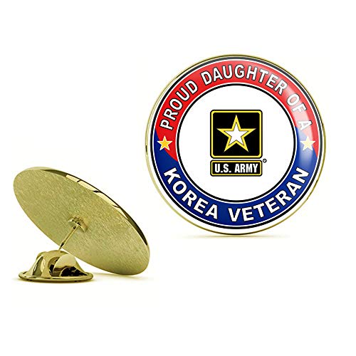 HOF Trading US Army Proud Daughter of a Korea Veteran Gold Lapel Pin Tie Suit Shirt Pinback