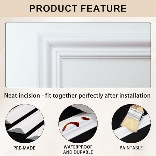 Molduras de pared decorativas de 24x24 pulgadas y paneles autoadhesivos 7