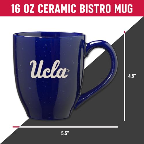 Image of Rico Industries NCAA UCLA Bruins Royal Blue Personalized 16 oz Team Color Laser Engraved Speckled Ceramic Coffee Mug
