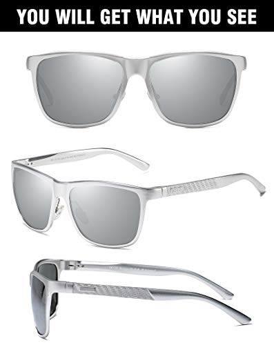 DUCO Men's Sports Polarized Al-Mg Metal Frame Sunglasses UV Protection Sunglasses for Men 82002