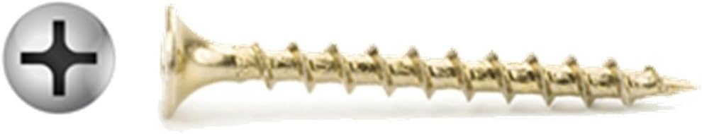 (2000) #8 X 3" Drywall Screw Phillips Bugle Head Coarse Thread Yellow Zinc Bulk Box