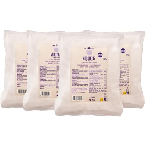 Arrurruz en polvo 2 kg nut&me | Keto | Espesante neutro | Sin aditivos | Sin OGM | Ideal para repostería y cocina | Pack 4 x 500 gr