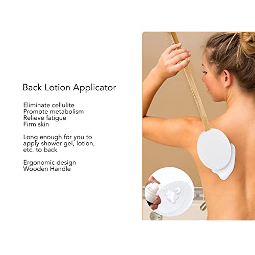 Shower Lotion Applicator ,Lotion Applicator For Back Bath Lotion Applicator Professional Home Men Elderly Women Wooden Long Handle Shower Back Scrubber Brush for Self Application - Image 4