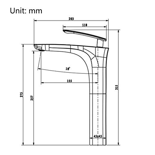 Mitigeur de lavabo surélevé anti-éclaboussure blanc pour vasque haute - 4
