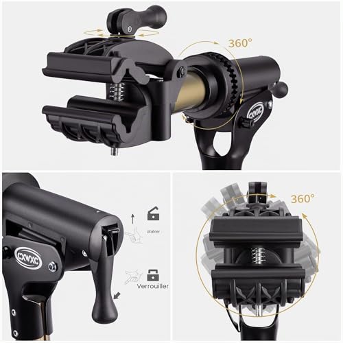 CXWXC Support de montage de vélo avec plateau à outils magnétique, charge jusqu'à 60 livres en alliage d'aluminium Support de réparation de vélo réglable en hauteur, pliable et rotatif à 360 ° – vue 3