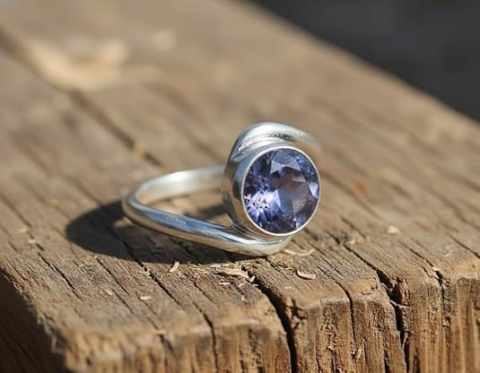 Image of 55Carat Choose Your Color Natural Gemstone Silver Statement Rings for Gift Corssover Style Size 5 to 12