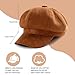 Yoolhamy Newsboy Hat for Women Vintage Classic Octagonal Cabbie Caps Adjustable Fashion Sun Protection Visor Hats (US, Alpha, One Size, Brown)