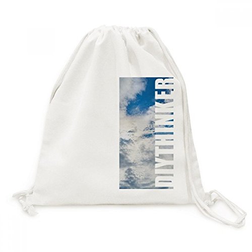 Sac en toile à cordon ciel bleu compact pour éviter l'encombrement
