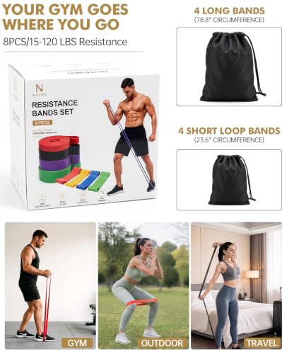 8PCS Resistance Bands Set, Exercise Workout Bands for Strength Training - image 7