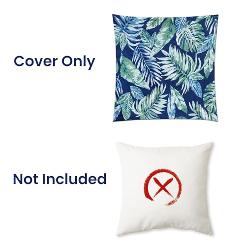 Housse de coussin imperméable terrasse 50x50 lot de 2 jardin bleu