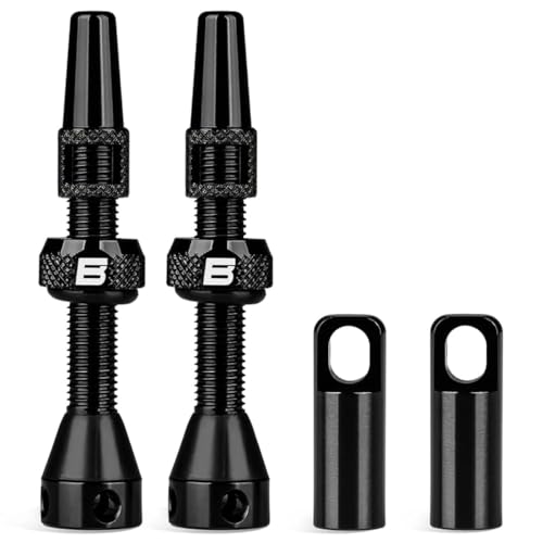Image of BWSHLF Tubeless Presta Valve Stem 40 /44 /55 /60 /65 /80 /100 mm, Super Light Alloy Presta Valve Stem Kit with Valve Core Remover Tool and Valve Stem Caps - Multiple Color and Size Options(Pair)