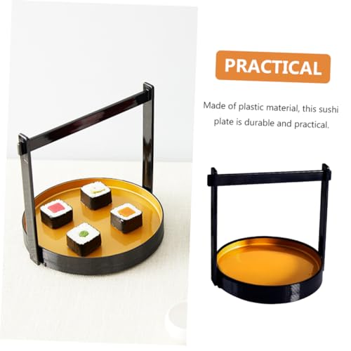 Plato para sushi COLLBATH plástico dorado redondo miniatura 6