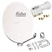 Produktbild hb-digita & Fuba 80cm Satellitenantenne DAL 800W weiß Aluminium Schüssel Reflektor Spiegel Klapparm + HB-DIGITAL Twin LNB 2 Teilnehmer UHD weiß + vergoldete F-Stecker