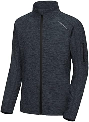 Dasawamedh Men's Running Sport Track Jacket Full Zip Workout Athletic Fitness Jackets for Training Black Heather S