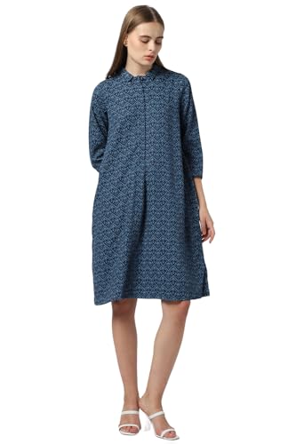 Image of Van Heusen Women's Cotton Blend A-Line Knee-Length Dress