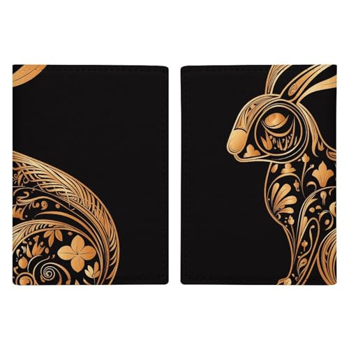 Étui de passeport lapin en cuir 20.3x13.8cm pour l'organisation de vos documents de voyage