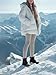 SHIBEVER Snow Boots for Women Winter: Warm Fur Lined Waterproof Ankle Booties - Non Slip Comfortable Outdoor Snow Shoes Black Size 8