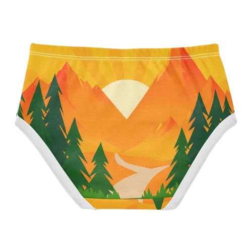 Girls Underwear Toddler 2t Cotton Panties for Girl Fancy Kids Briefs Undies Sunrise Orange Mountains2