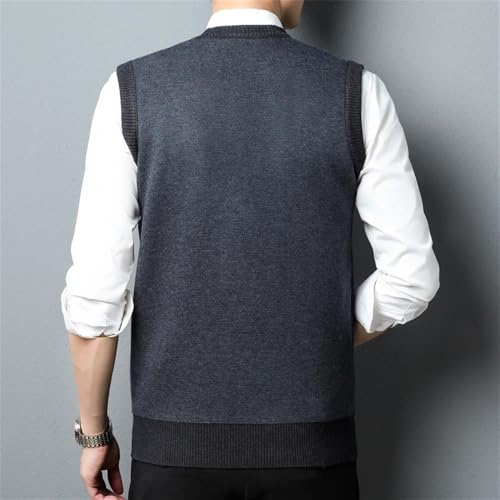 Bollrllr 2024 Winter Men's Wool Knitted Vest Fashionable Sleeveless Cardigan Vest Warm Retro Vest3
