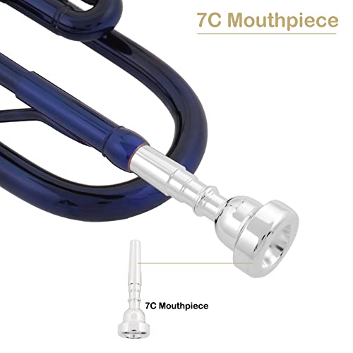 Ktaxon Bb Standard Trumpet For Beginners,Trumpet For Student With Hard Case,7C Mouthpiece,Cleaning Cloth,Gloves,Brass Instruments For Kids And Adults(Blue) #TOP5