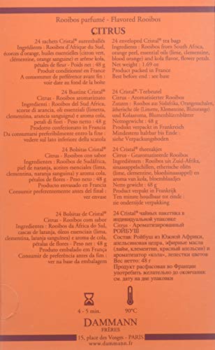 Dammann Freres Sachets, Rooibos Citrus Tea Bags, Premium Gourmet, Notes Of Lemon, Clementine, And Orange Tea, Individually Wrapped, 24 Count (Single Pack) #TOP3