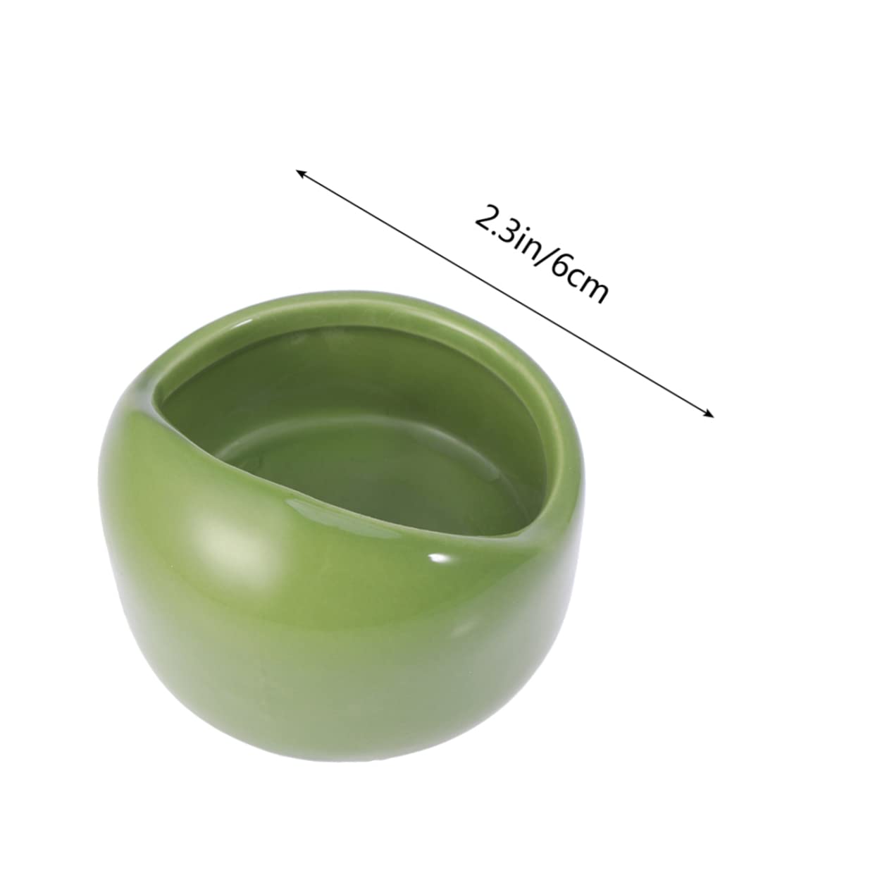 Abaodam 1PC Small Ceramic Feeding Bowl for Hamsters Chew Resistant Pet Dish for Gerbils and Durable Green Food Bowl for Dry and Fresh Snacks
