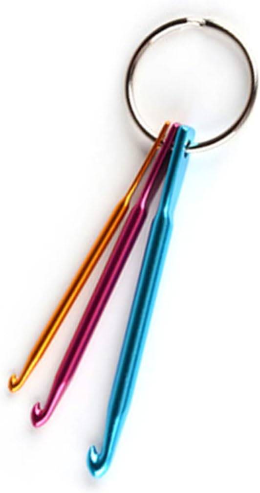 Mini Key Chain Aluminum Crochet Hooks Set, 3 Pieces, 3mm 4mm 5mm