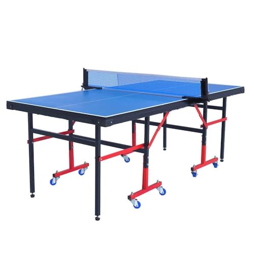 Image of ‎Mini Table Tennis w /Both Side Laminated & Wheels w /Lock (TT Net + 2 TT Racket & 2 Balls) (Mini Table)