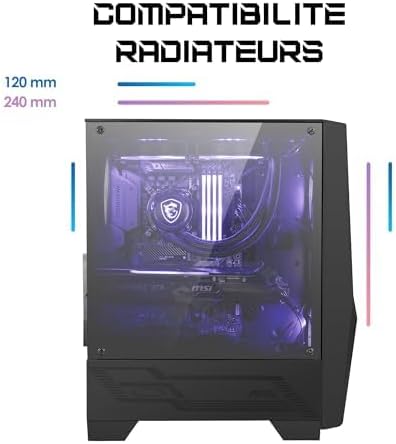 MSI Mag Forge 100M, Temperli Cam, 2X Rgb Fan, 1X 120Mm Fan Atx Gaming Bilgisayar Kasası - Görsel 2