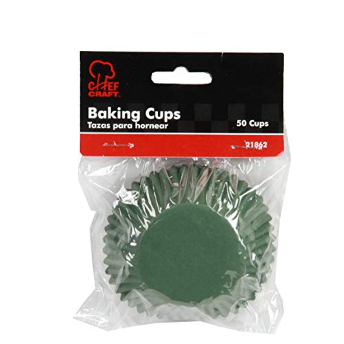 Image of Chef Craft Classic Cupcake Liners, 50 Count, Dark Green (Pack of 2)