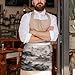 VstaDank Black And White Landscape Server Aprons with 3 Pockets Durable Adjustable Half Aprons Fashion Oil&Waterproof Waist Apron Premium Oxford Cloth Chef Apron for Women And Men