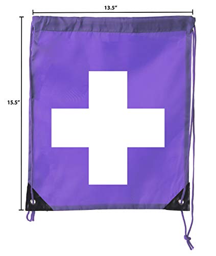 Image of Mato & Hash First Aid Backpack Drawstring Medical Bag for Emergencies or Epi Pen & Medicine - Purple CA2500FirstAid S5