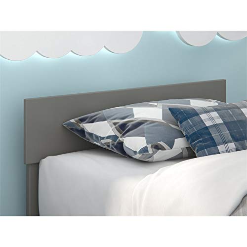 Pemberly Row Modern Boston Solid Wood Twin Headboard In Gray #TOP1