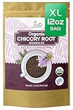 Jiva Organics Chicory Root Granules 12oz Bag - Gluten Free, Roasted, Keto Friendly, Non-GMO - Caffeine Free Chicory Coffee Alternative (Contains Inulin, Prebiotic Dietary Fiber)