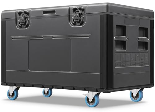 Diandian Utility Cable Trunk Road Case with Wheels, 44' x 22' x 24' Professional Stackable Heavy...