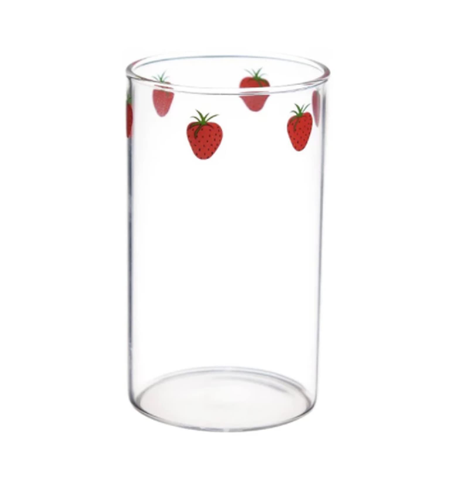 DOITOOL Set di 2 tazze di vetro a forma di fragola, 300 ml, bicchiere