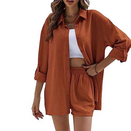 Geagodelia Damen Zweiteiler Elegant Hosenanzug Sommer Outfits Kleidung 2...