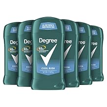 Degree Men Original Antiperspirant Deodorant for Men, Pack of 6, 48-Hour Sweat and Odor Protection, Cool Rush 2.7 oz