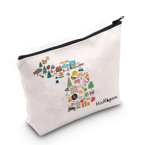 MNIGIU Michigan Cosmetic Bag - Welcome to Michigan Travel Gift