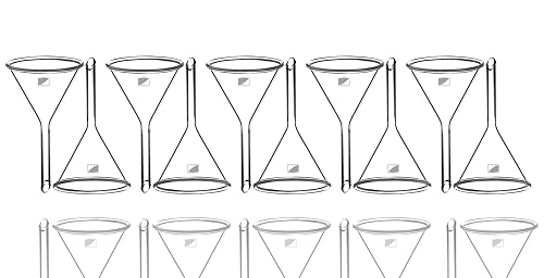 Image of OCTA Borosilicate Glass Funnel 2 inches 50mm for Laboratory Use Borosilicate Glassware for Bottle Hot Oil or Liquid Chemicals Solutions Pack of 10