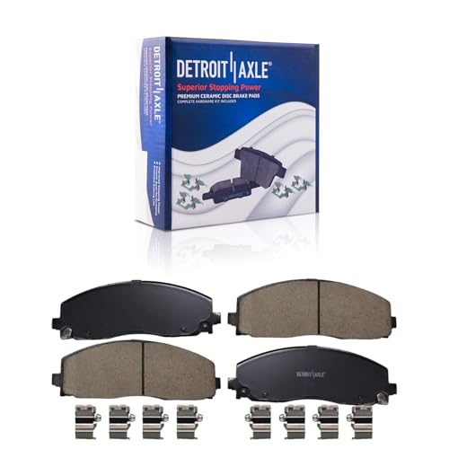 Image of Detroit Axle - Front Brake Kit for Jeep 2018-2023 Wrangler [Brake Code BRY] | Disc Brake Rotors Ceramic Brake Pads with Hardware 2019 2020 2021 2022 Replacement 12.99 inch inch Brake Rotors