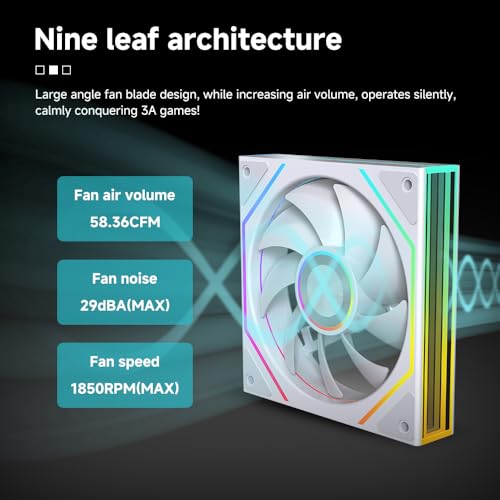 Image of Jungle Leopard Prism4RS Ultra 120mm PC ARGB Computer Case Fans|Infinity Mirror|Daisy-Chain|4 PIN PWM 1850RPM(White Forward 3 Pack)