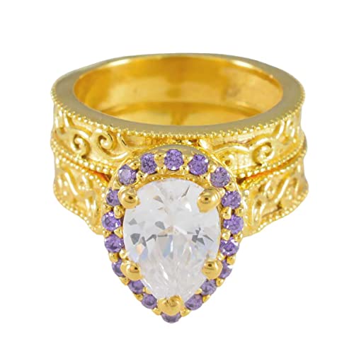 Bague en argent améthyste et or 925 sterling RIYO d'exception