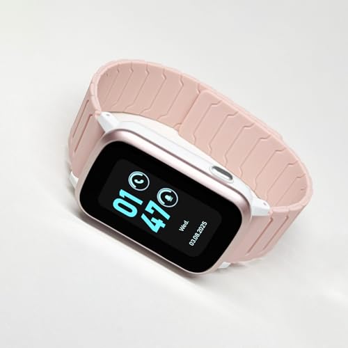 4G SOS Smart Watch for Elderly Women (Pink/Silver) – Lightweight Waterproof Senior GPS Tracker with Fall Detection, Health & Location Tracking, Family SOS Calling, Magnetic Charging & Band