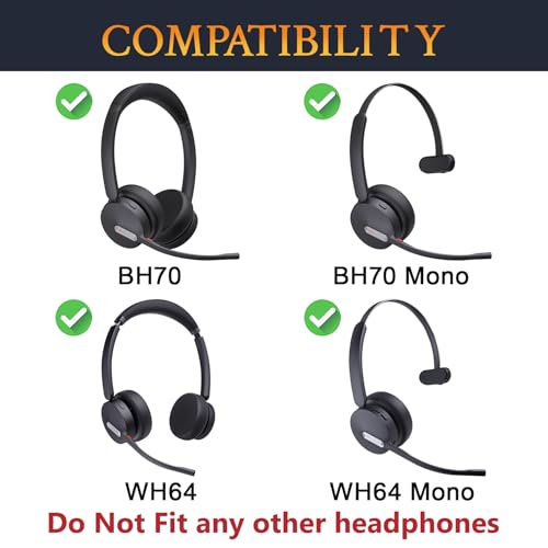 Almohadillas para auriculares SOULWIT para Yealink BH70/WH64 con 4 cubiertas de espuma para micrófono miniatura 2