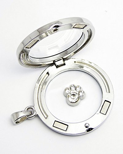 Cherityne April Birthstone Crystal Dog Animal Paw Floating Charm For Locket Pendants #TOP1