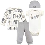 Hudson Baby Unisex Baby Preemie Layette Set 4-Piece Royal Safari, Preemie