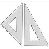 Par De Esquadros Acrilico Desenho Técnico 32 Cm Sem Chanfro Sem Graduação - Fenix