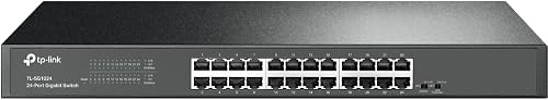 TP-Link TL-SG1024 | 24 Port Gigabit Ethernet Switch | Plug and Play | Sturdy Metal w/Shielded Ports | Rackmount | Fanless | 3 Year Manufacturer Warranty | Unmanaged, BLACK